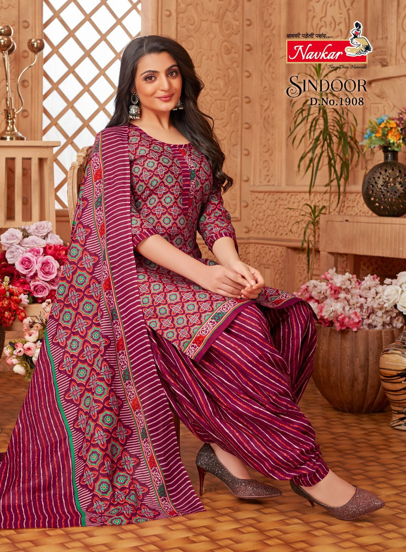 Navkar Sindoor Vol 19 Cotton Printed Ready Made Patiyala Suits