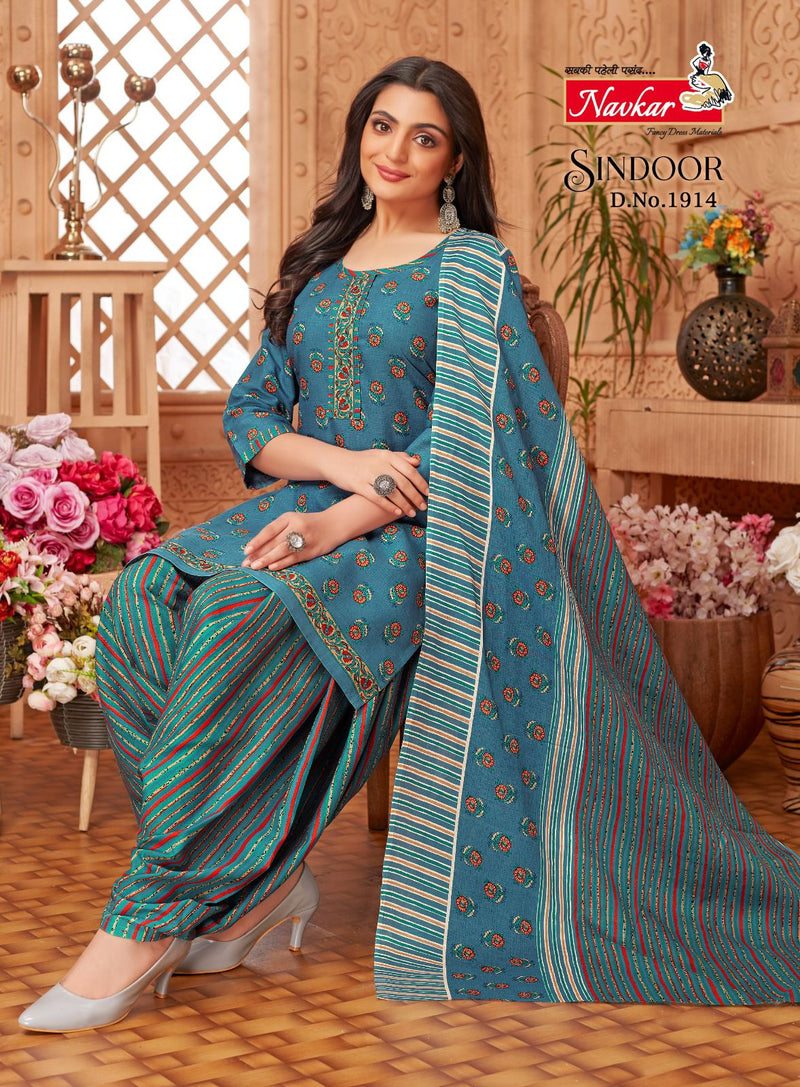 Navkar Sindoor Vol 19 Cotton Printed Ready Made Patiyala Suits