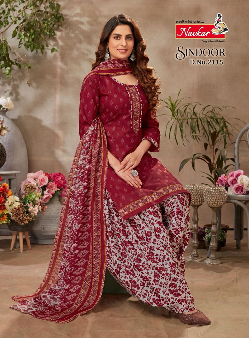 Navkar Sindoor Vol 21 Cotton Printed Patiyala Readymade Suits