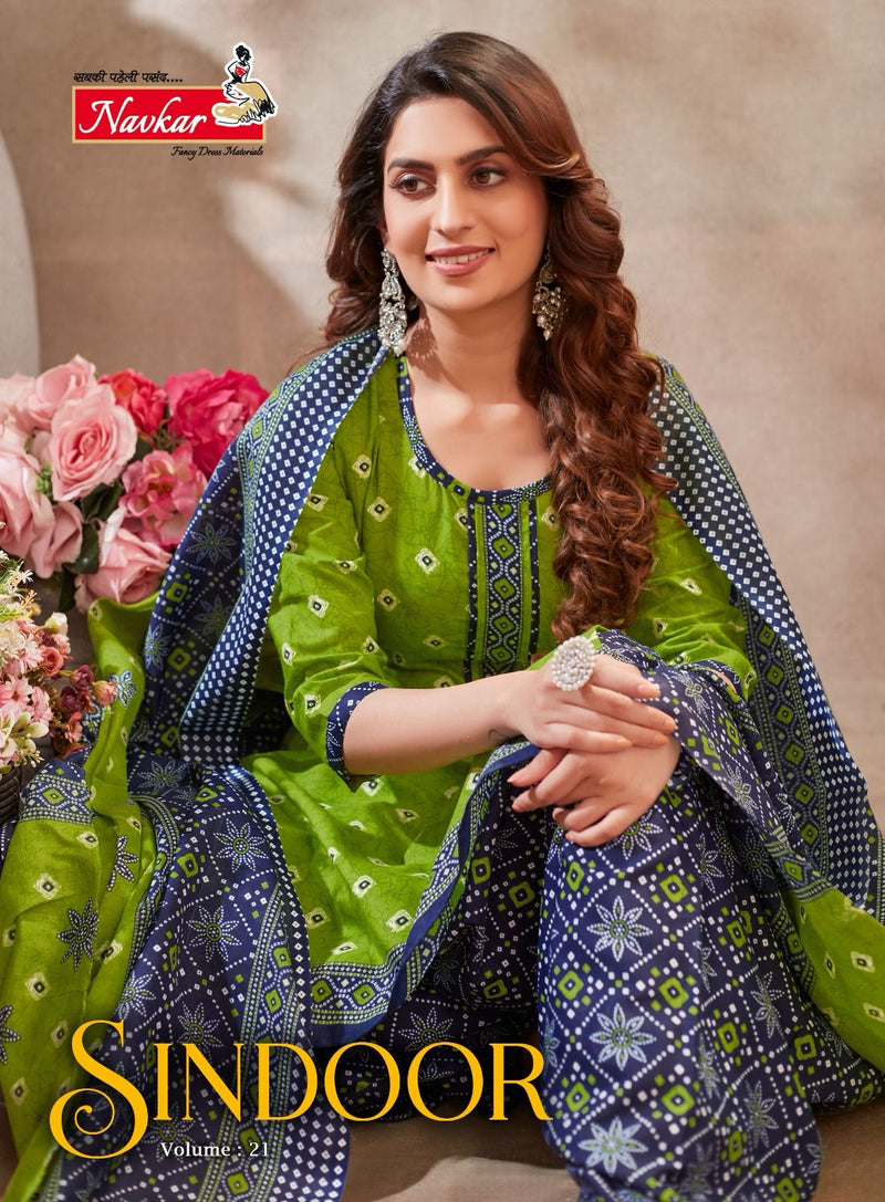 Navkar Sindoor Vol 21 Cotton Printed Patiyala Readymade Suits