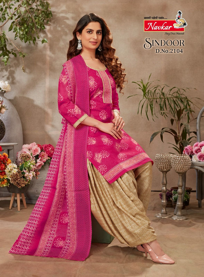 Navkar Sindoor Vol 21 Cotton Printed Patiyala Readymade Suits