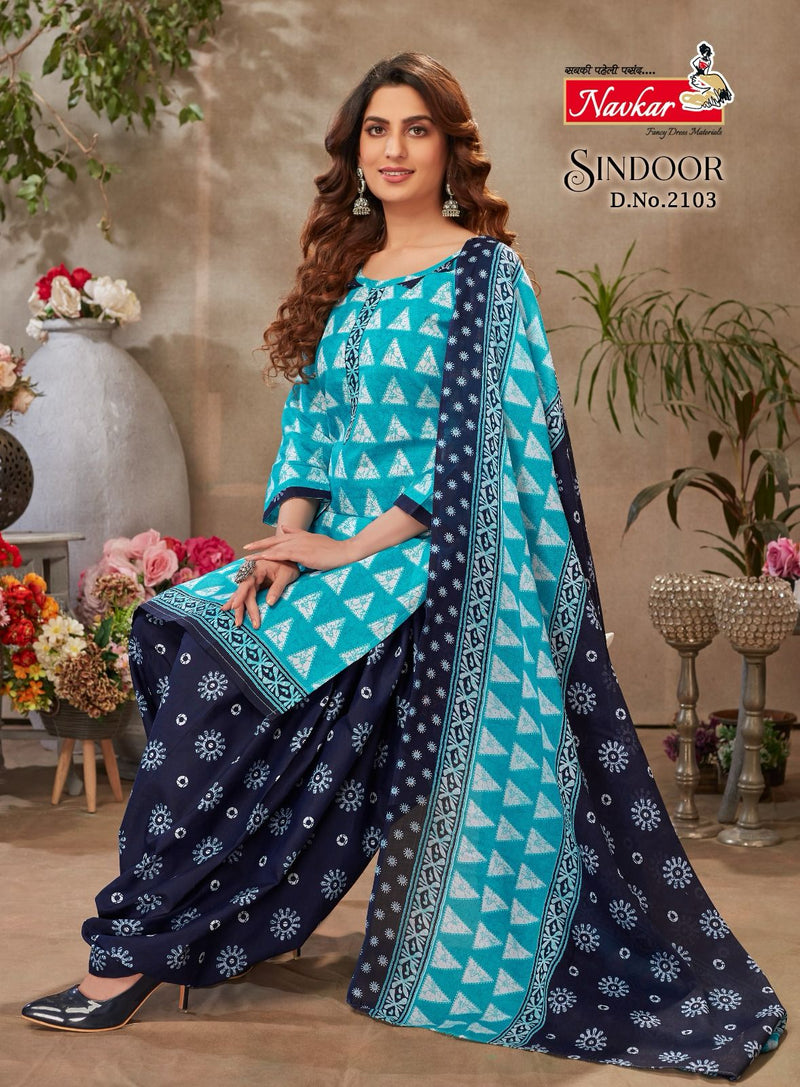 Navkar Sindoor Vol 21 Cotton Printed Patiyala Readymade Suits