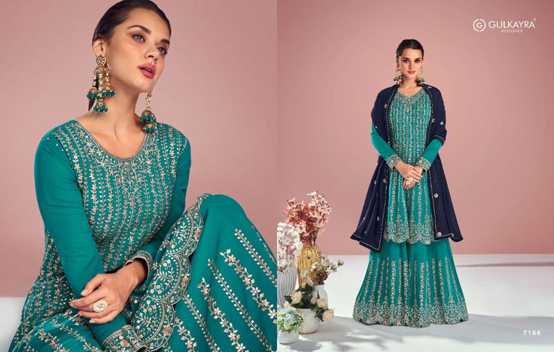 Gulkayra Designer Sitara Georgette Heavy Embroidery Fancy Designer Partywear Kurti