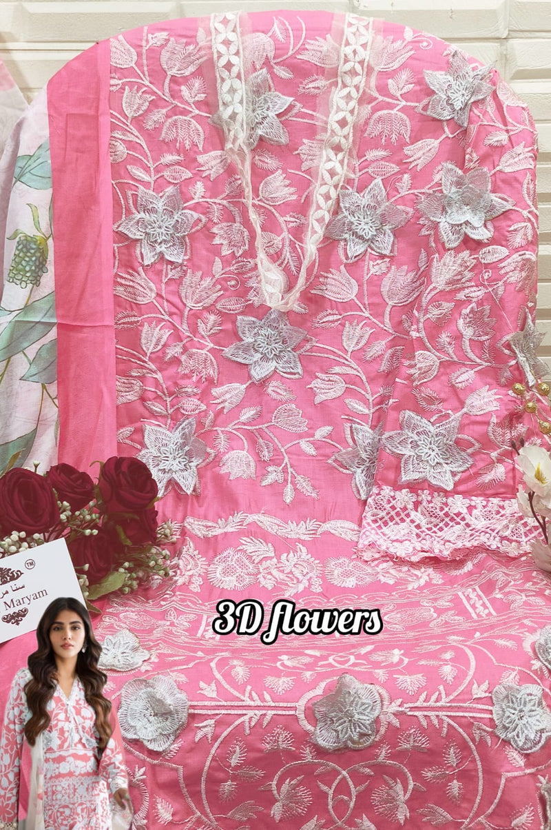 Sana Maryam SM 161 Cotton With Self  Embroidery Fancy Salwar Kameez