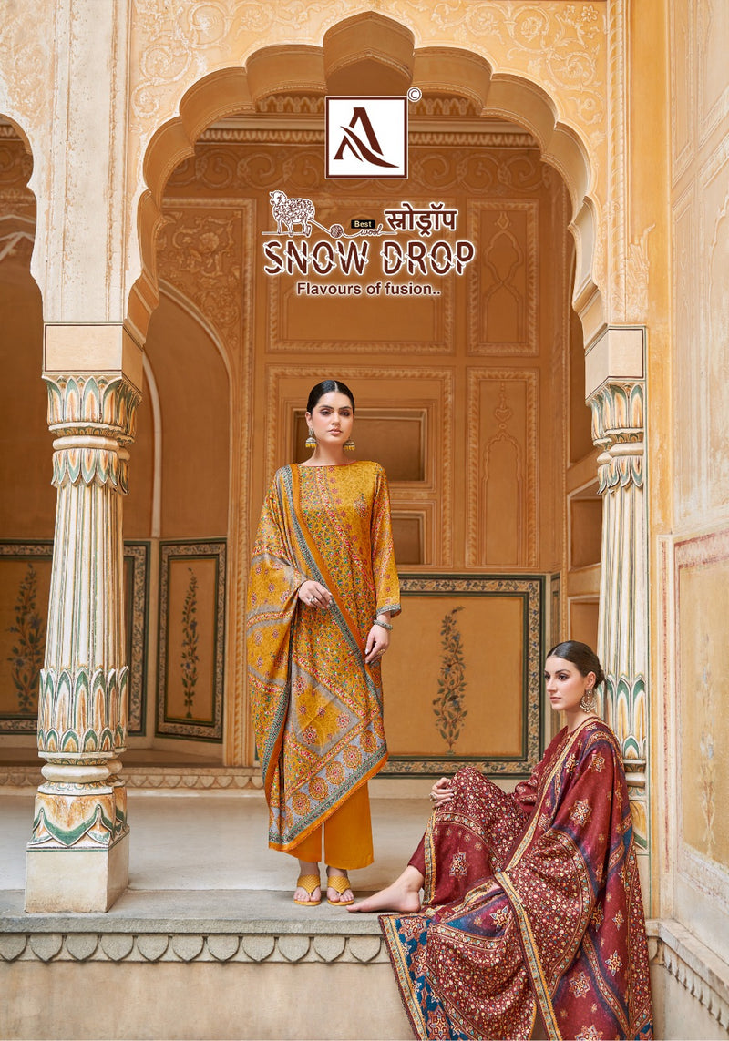 Alok Suits Snow Drop Pashmina Degital Print Swaroski Salwar Suit Collection