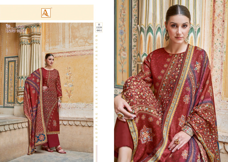 Alok Suits Snow Drop Pashmina Degital Print Swaroski Salwar Suit Collection