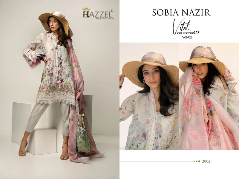 Hazzel Sobia Nazir Vol 2 Cotton Embroidery And Printed Salwar Kameez