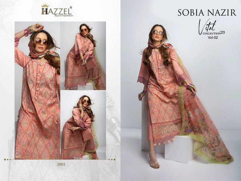 Hazzel Sobia Nazir Vol 2 Cotton Embroidery And Printed Salwar Kameez