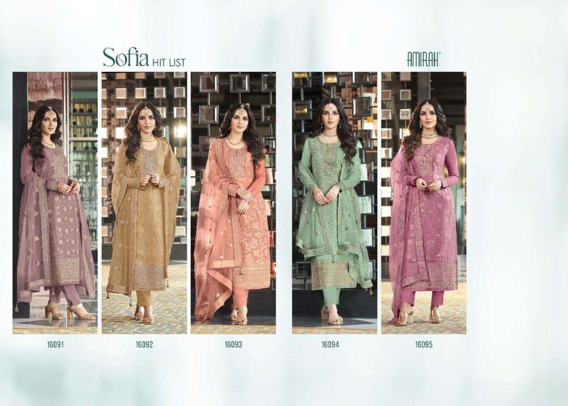 Amirah Sofia Hit List Viscose Dola Jacquard With Embroidery Designer Suits