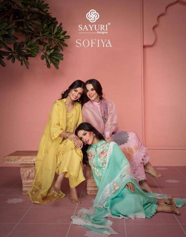 Sayuri Designer Sofiya Organza Heavy Embroidery Designer Ready Made Suits