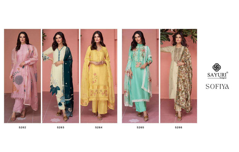 Sayuri Designer Sofiya Organza Heavy Embroidery Designer Ready Made Suits