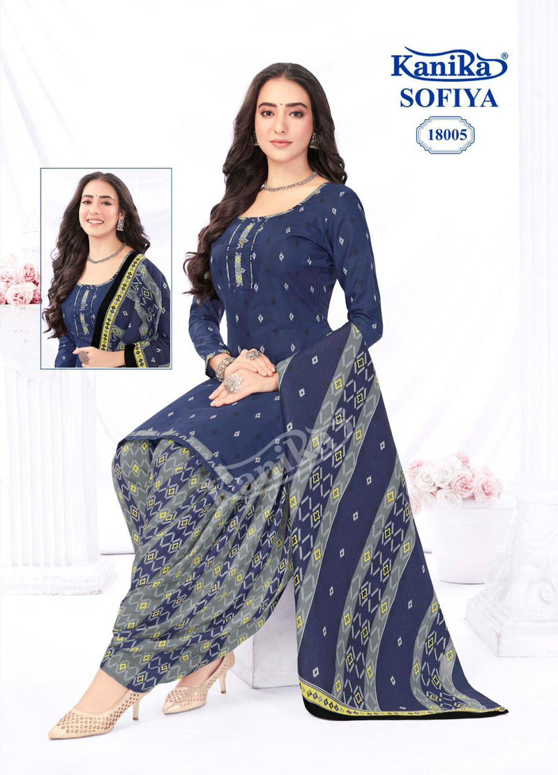 Kanika Sofiya Vol 18 Cotton Printed Patiyala Style Salwar Suits