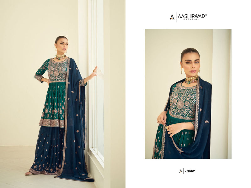 Aashirwad Creation Somya Georgette Heavy Designer Ready Made Suits