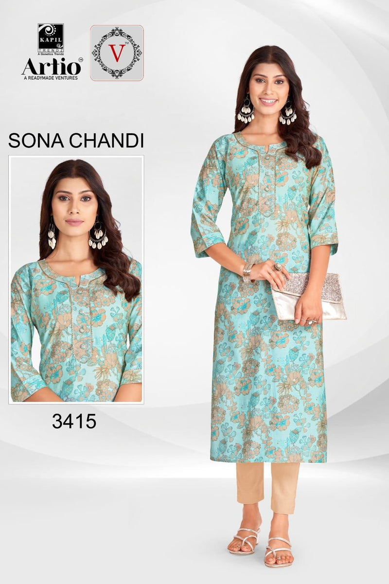 Kapil Trendz Sona Chandi Modal Printed Fancy Kurti Collection