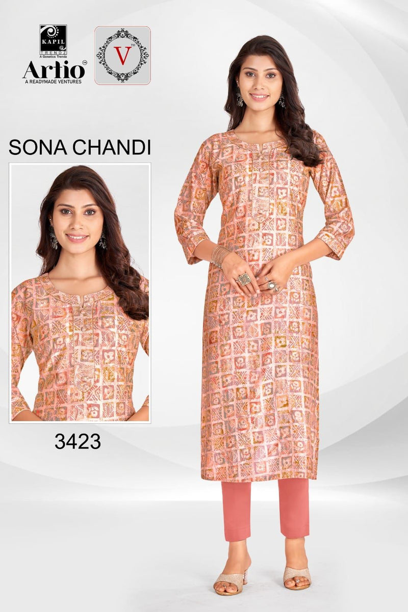 Kapil Trendz Sona Chandi Modal Printed Fancy Kurti Collection