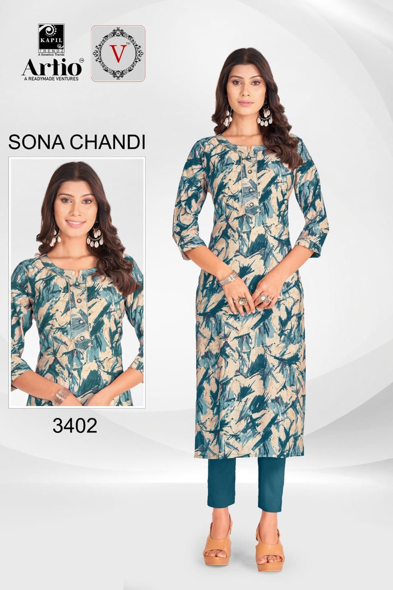 Kapil Trendz Sona Chandi Modal Printed Fancy Kurti Collection