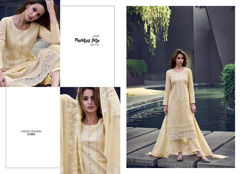 Mumtaz Arts Sooti Dhage Lawn Cotton Digital Prints With Fancy Thered Work Designer Suits