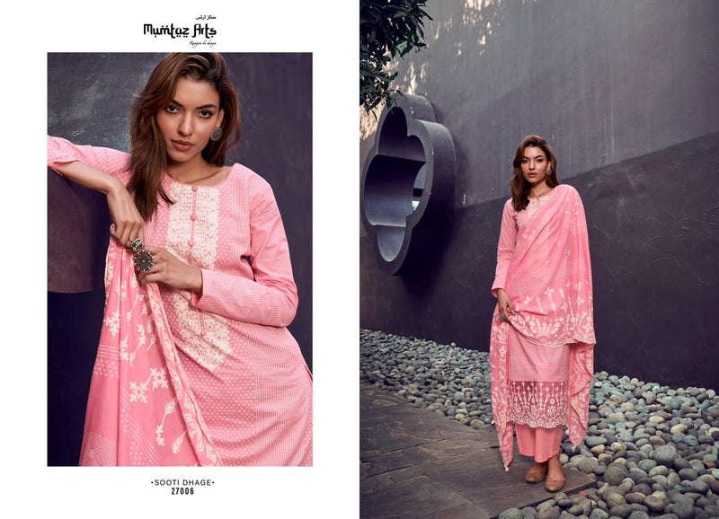 Mumtaz Arts Sooti Dhage Lawn Cotton Digital Prints With Fancy Thered Work Designer Suits