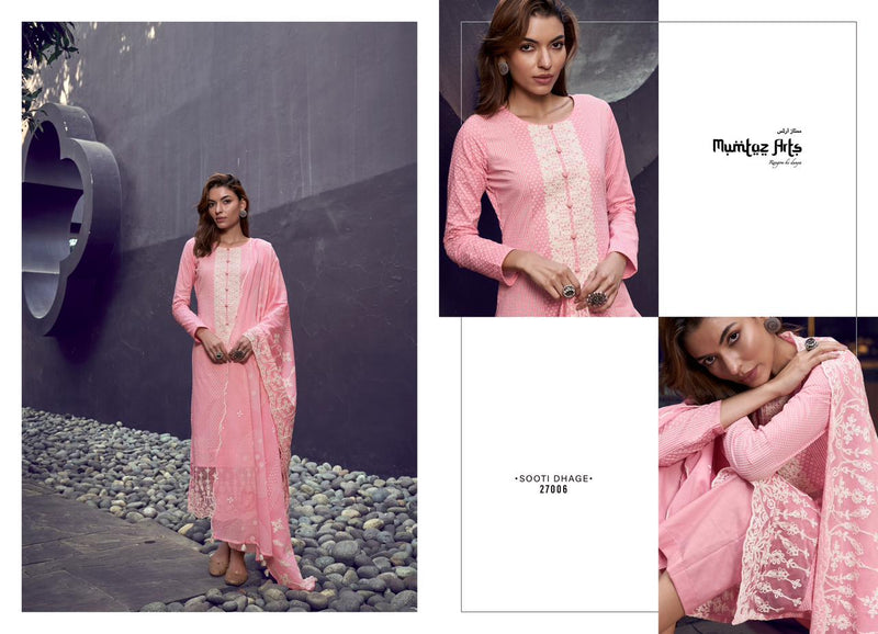Mumtaz Arts Sooti Dhage Lawn Cotton Digital Prints With Fancy Thered Work Designer Suits
