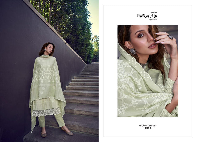 Mumtaz Arts Sooti Dhage Lawn Cotton Digital Prints With Fancy Thered Work Designer Suits