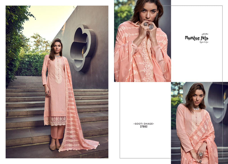 Mumtaz Arts Sooti Dhage Lawn Cotton Digital Prints With Fancy Thered Work Designer Suits