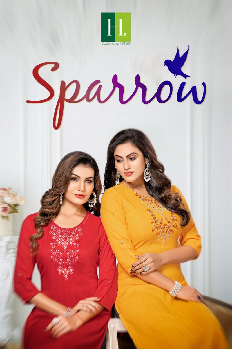 Hirwa Sparrow Rayon Embroidery Work Fancy Long Kurti