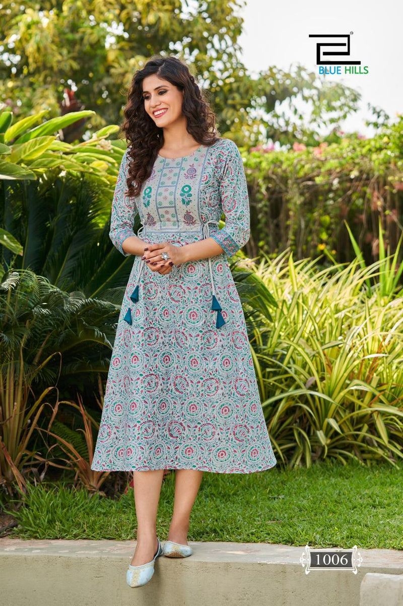 Blue Hills Spicy Vol 1 Cotton Printed Stylish Fancy Partywear Kurti