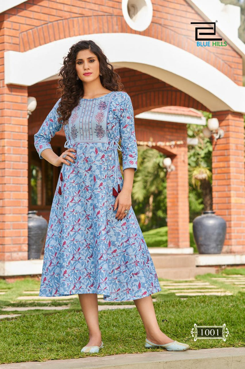 Blue Hills Spicy Vol 1 Cotton Printed Stylish Fancy Partywear Kurti