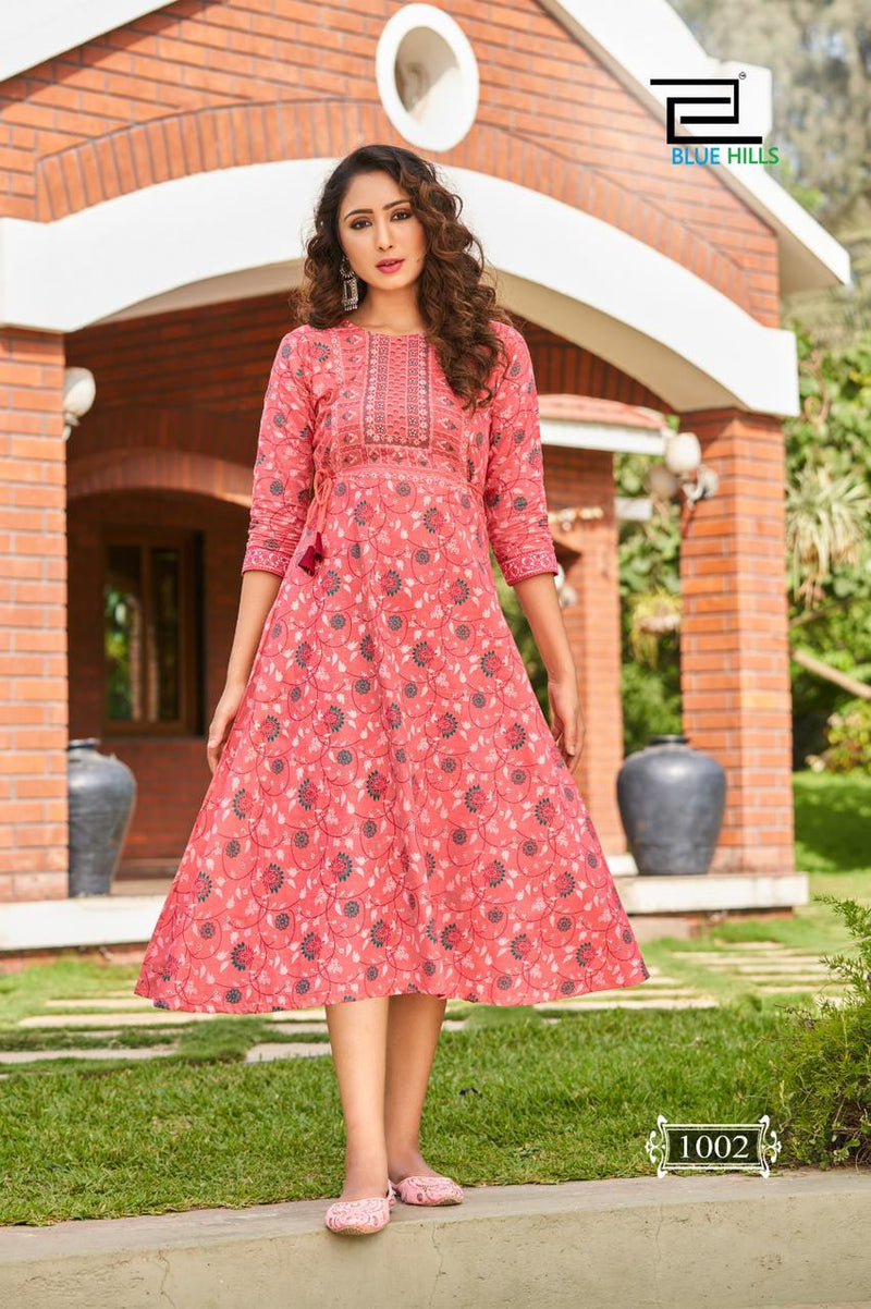 Blue Hills Spicy Vol 1 Cotton Printed Stylish Fancy Partywear Kurti