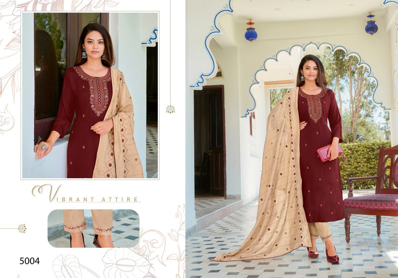 Hariyaali Srivalli Vol 5 Viscose Beautiful Embroidery Designer Kurti Combo Set
