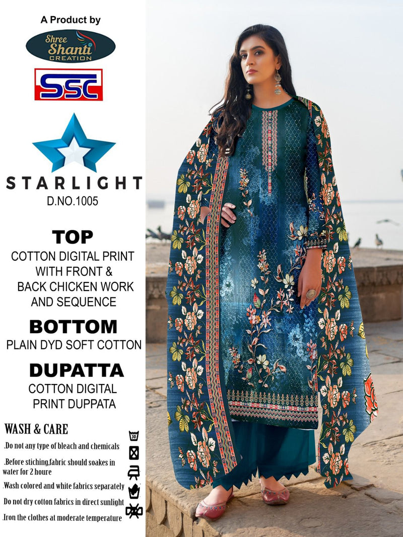 Ssc Creation Starlight Cotton Digital Print Fancy Sequence Designer Suits