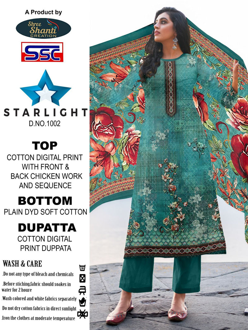 Ssc Creation Starlight Cotton Digital Print Fancy Sequence Designer Suits