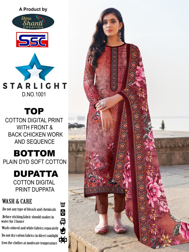 Ssc Creation Starlight Cotton Digital Print Fancy Sequence Designer Suits