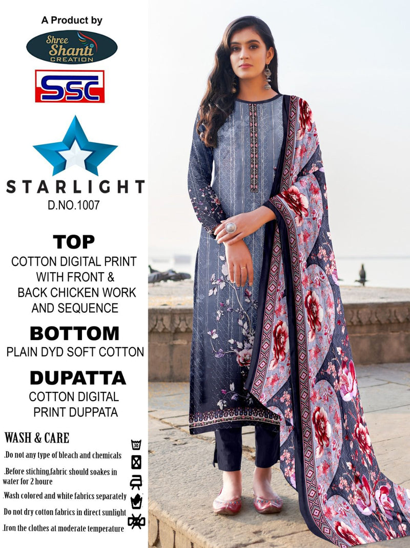 Ssc Creation Starlight Cotton Digital Print Fancy Sequence Designer Suits