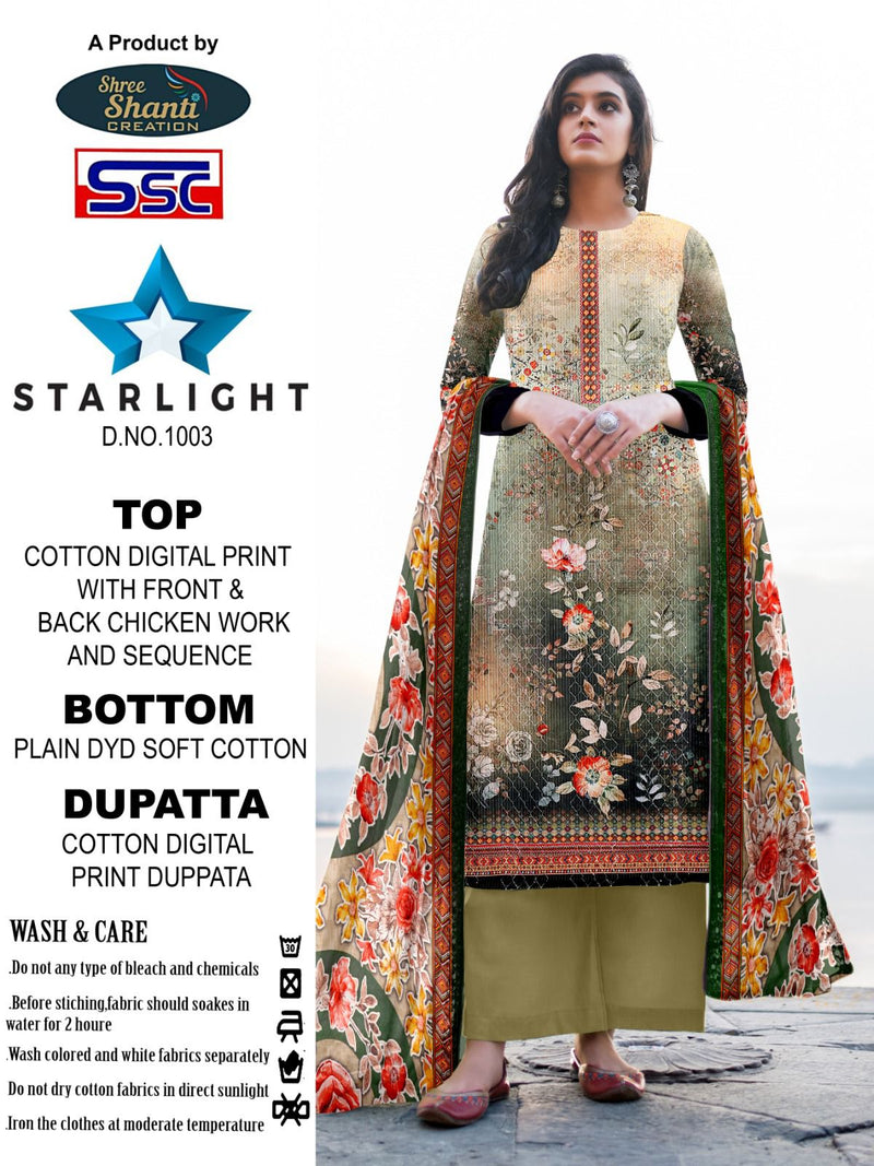 Ssc Creation Starlight Cotton Digital Print Fancy Sequence Designer Suits