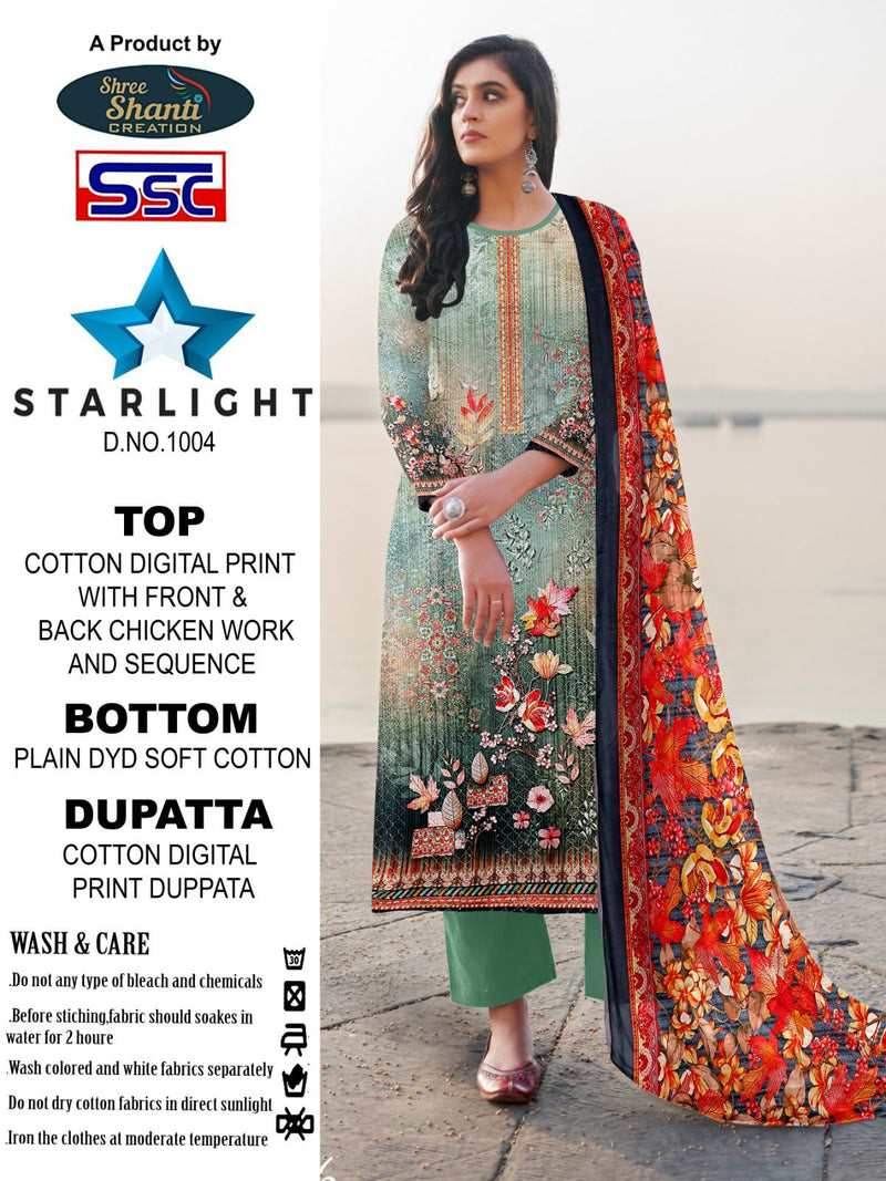 Ssc Creation Starlight Cotton Digital Print Fancy Sequence Designer Suits