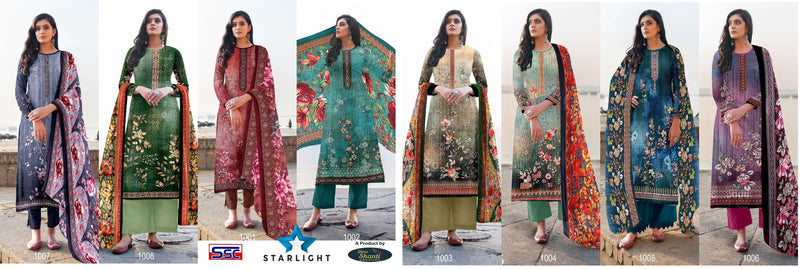 Ssc Creation Starlight Cotton Digital Print Fancy Sequence Designer Suits