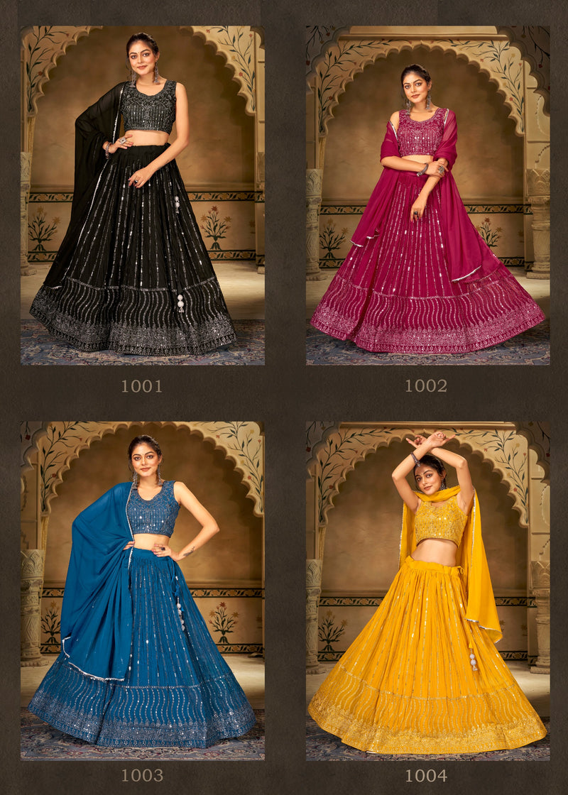 Mf Strisha Georgette With Heavy Embroidery Work Lehngas Choli Collection