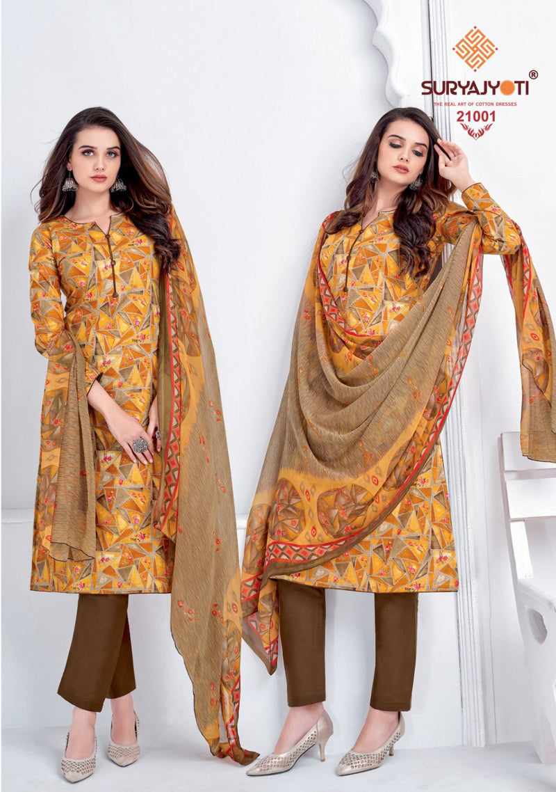 Suryajyoti Suhana Vol 21 Cotton Printed Casual Wear Salwar Suit Collection