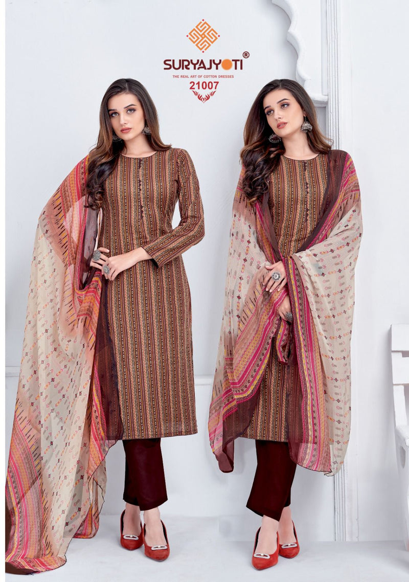 Suryajyoti Suhana Vol 21 Cotton Printed Casual Wear Salwar Suit Collection