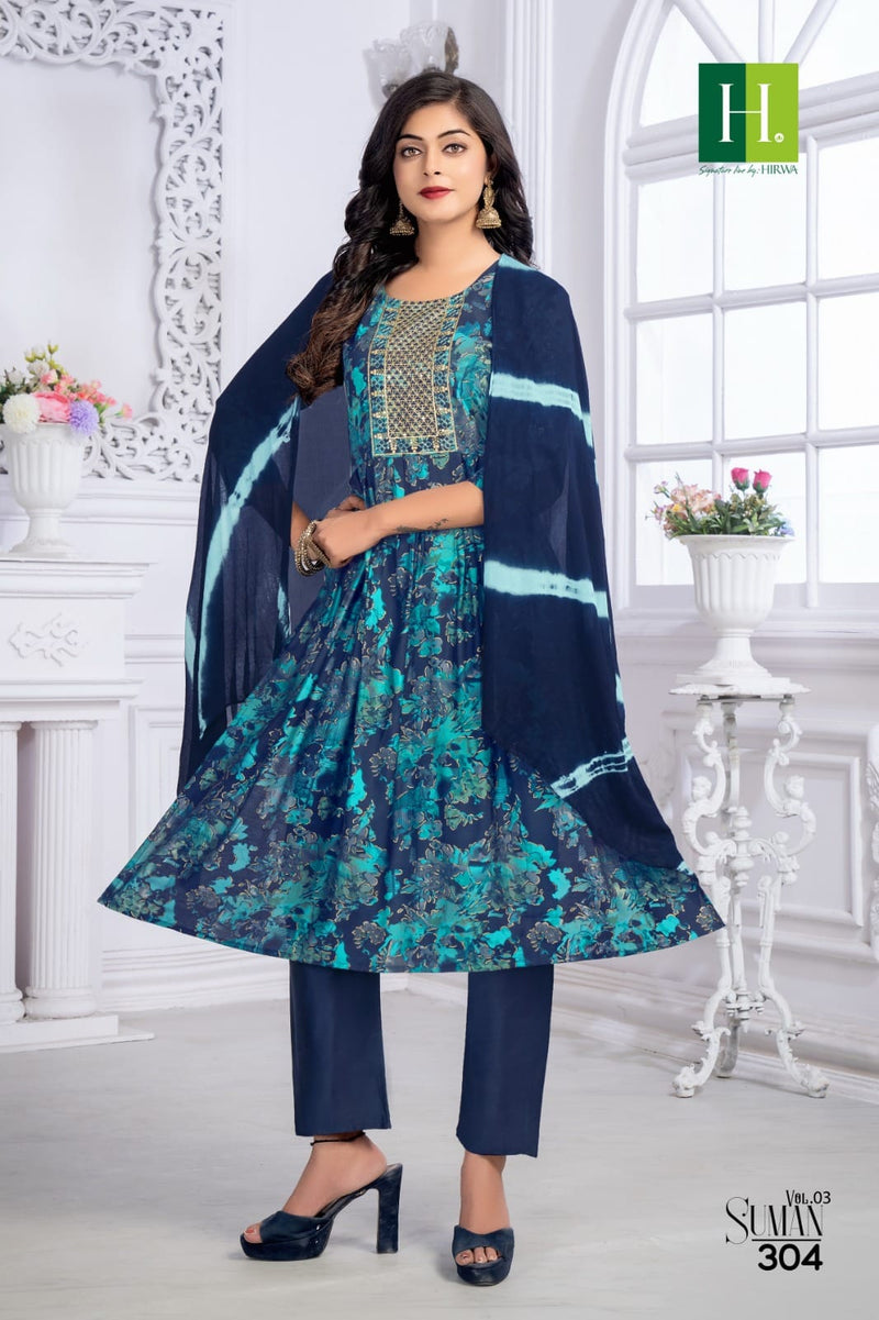 Hirwa Suman Vol 3 Modal Foil Printed Casual Wear Kurti Collection