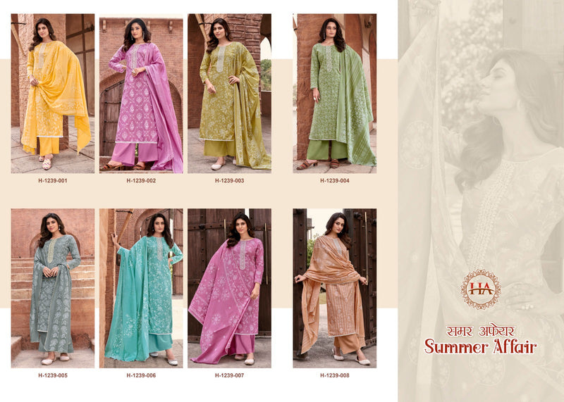 Harshit Fashion Hub Summer Affair Cambric Designer Printed Fancy Neck Embroidery Partywear Salwar Kameez