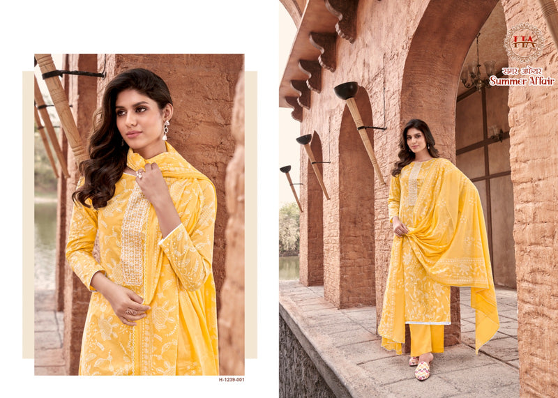 Harshit Fashion Hub Summer Affair Cambric Designer Printed Fancy Neck Embroidery Partywear Salwar Kameez