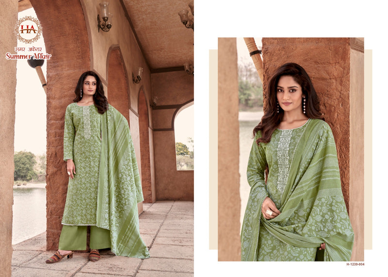 Harshit Fashion Hub Summer Affair Cambric Designer Printed Fancy Neck Embroidery Partywear Salwar Kameez