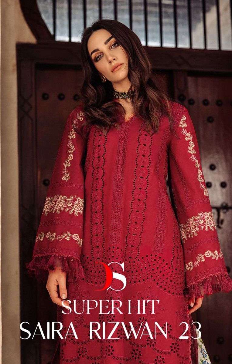 Deepsy Suits Super Hit Saira Rizwan 23 Camric Cotton Fancy Embroidery Designer Work Salwar Kameez