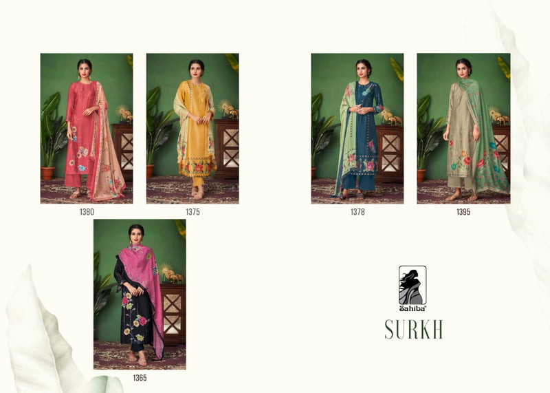 Sahiba Surkh Pure Lawn Cotton Digital Print With Hand Work Designer Fancy Suits