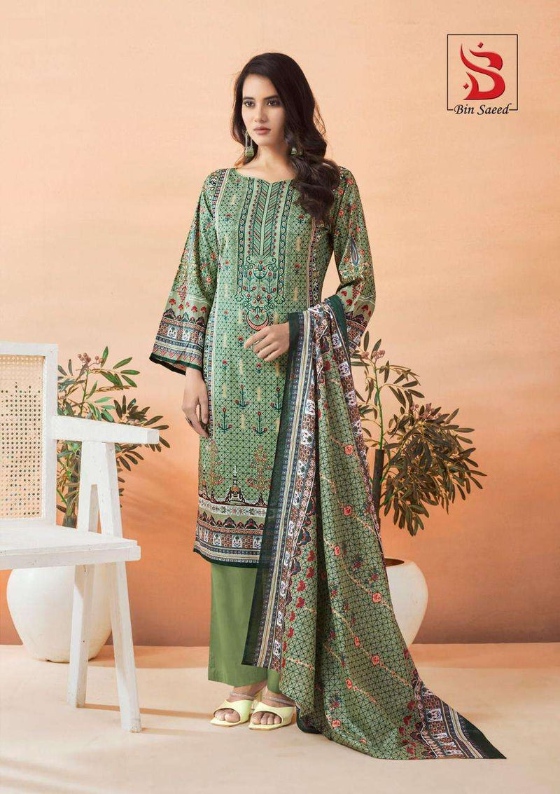 Saanvi Trends Bin Saeed Mahnoor Vol 6 Lawn Cotton Fancu Designer Daily Wear Salwar Kameez