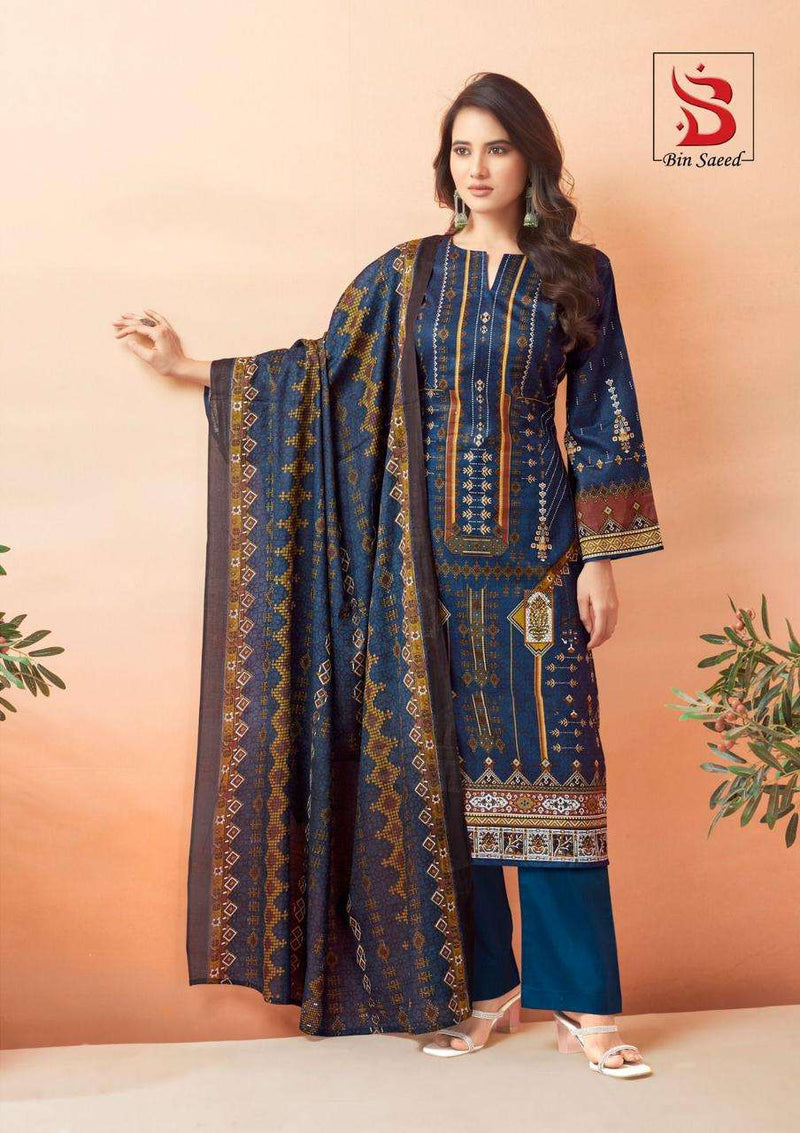 Saanvi Trends Bin Saeed Mahnoor Vol 6 Lawn Cotton Fancu Designer Daily Wear Salwar Kameez