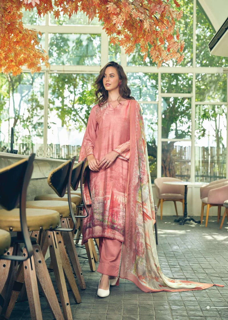 Sadhana Fashion Akali Muslin Silk Digital Print With Heavy Embroidery Work Salwar Kameez