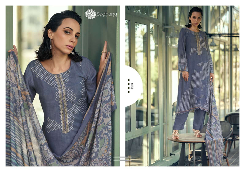 Sadhana Fashion Aleena Muslin Silk Fancy Work Designer Salwar Suit